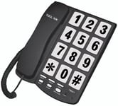 TEL UK - New Yorker Large Button Corded Phone - Black
