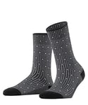FALKE Women's Rib Dot Socks, Cotton, Black (Black 3000), 5.5-6.5 (1 Pair)