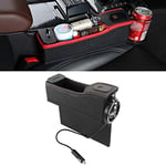 Automotive storage box LGMIN DERANFU Multi-function Car Co-pilot Position Dual USB Charging Digital Display Storage Box Crevice Water Cup Holder (Black) products (Color : Black)