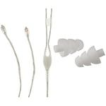 Shure Vitality CBD EAC64BKS Reinforced Replacement Cable with silver-plated MMCX Plugs SE Earphones, 162 cm, Clear & EATFL1-6 Triple Flange Sleeves for SE Earphones, 6 Pieces