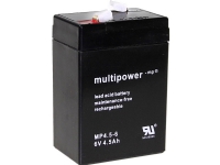 multipower PB-6-4,5-4,8 MP4,5-6 Blybatteri 6 V 4,5 Ah Blyfilt (B x H x D) 70 x 105 x 47 mm Plattkontakt 4,8 mm Underhållsfritt, låg självurladdning