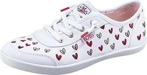 Skechers Women's Bobs B Cute Love Brigade Sneaker, White Multi Canvas, 6 UK