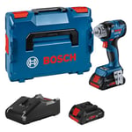 Bosch Professional 18V System boulonneuse sans-fil GDS 18V-320 C (couple de serrage 320 Nm, couple de décollement 540 Nm, 2 batteries ProCORE 4.0Ah, chargeur, module Bluetooth GCY 42, dans L-BOXX)