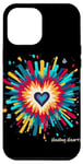 Coque pour iPhone 15 Pro Max Cœur de guérison avec aura colorée et bonnes vibrations positives