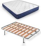 HOGAR24 ES Lit Complet avec sommier à Lattes et Matelas Relax Edition avec Traitement Aloe Vera - 80 x 190 cm