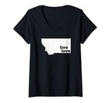 Womens I Love Montana - Live Love Montana V-Neck T-Shirt