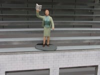 F728 - Greenhills Scalextric Carrera Woman with Programme Spectator 1.32 Scal...