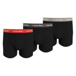 Calvin Klein Kalsonger 9P Cotton Stretch Trunks Svart/brun bomull Small Herr