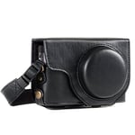 MegaGear MG1258 Ever Ready Leather Camera Case compatible with Panasonic Lumix DC-TZ95, DC-TZ90 - Black
