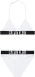 Calvin Klein Girl's Triangle Bikini Set Nylon KY0KY00054 Bras, White (Pvh Classic White), 12-14 Years