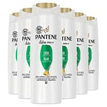Pantene Active Pro-V Lisse & Soyeux Shampoing, Formule Pro-V + Antioxydants, pour les Cheveux Frisés et Indisciplinés, 225 ML LOT DE 6