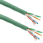 BeMatik - Coil câble CCA 24AWG UTP catégorie 5e Solide Vert 100m