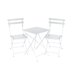 Fermob - Bistro matgrupp bord 57cm & 2 metall stolar cotton white - Matgrupper utomhus