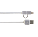 2in1 Micro USB & Lightning-kontakt Steel Line, 1m