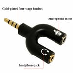 New 3.5mm Jack Plug Stereo Audio to Mic & Headset Splitter Adapter For iPhone