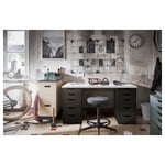 IKEA IKEA LAGKAPTEN / ALEX skrivbord, vit/svartbrun, 140x60 cm, cm 140x60 cm