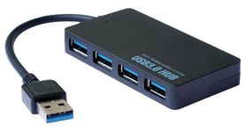 4 Port Superspeed USB 3.0 Hub, Black - USB3-HB-4PM-V2