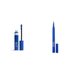 3INA MAKEUP - Vegan - The Color Mascara 850 + The Color Pen Eyeliner 850 - Bleu - Mascara Coloré pour Cils - Kératine Végétale - Longue Tenue - Eyeliner Feutre Coloré Liquide - Mat - Cruelty Free