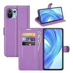 Xiaomi Mi 11 Lite 5G PU Wallet Case Purple