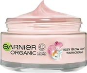 Garnier Organic Rosy Glow 3-in-1 Youth Cream 50 ml For Radiant  Glowing Skin New