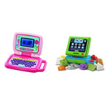 LeapFrog 2 in 1 LeapTop Touch Laptop, Pink, Learning Tablet & Count Along Till Educational Interactive Toy Shop With 20-Piece Pretend Play Set, Teaches Numbers, Counting And Colours