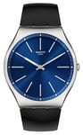 Swatch SS07S125 Formal Blue 42 Blue Dial / Black Leather Watch