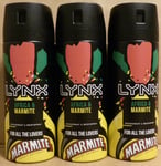 3x Lynx Africa & Marmite Deodorant Body Spray 150ml