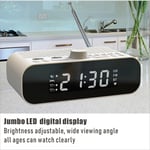 Alarm Clock Radio Speaker Streaming Play LED Display Bedside FM Clock Radio