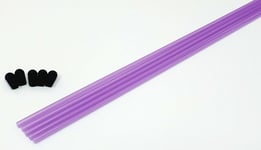 RC Receiver Wire Aerial Tube Protector Plastic Antenna Pipe Black Cap Purple x 5