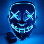 Skräckfilm LED-mask - The Purge - SHOP-STORY - Färg Blå