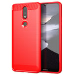 NOKOER Case for Nokia 2.4, TPU Slim Phone Case, Flexible Material Air Cushion Anti-Drop Design Cover [Anti-Fingerprint] Silicone Case - Red