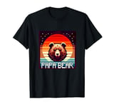 Papa Bear Pixel art 8 16 Bit Artwork Gamer Vintage Sunset T-Shirt