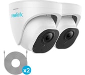REOLINK PoE AI D5K 4K Ultra HD NVR Security Camera Kit - 2 Cameras, White