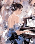 LUOYCXI DIY digital painting adult kit canvas painting bedroom living room decoration painting girl playing piano-30X40CM