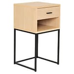 Nordic Furniture Group Domino sängbord ekfanér vit/metall svart H75 cm