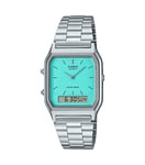 Womens Wristwatch CASIO AQ-230A-2A2MQY Stainless Steel Turquoise Alarm VINTAGE
