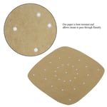 (Natural Color)7.5in Perforated Square Steamer Paper Liners For Air Fryer UK
