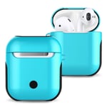 Protective Case Varnished PC Bluetooth Earphones Case Anti-lost Storage Bag for Apple AirPods 1/2 (Color : Baby Blue)