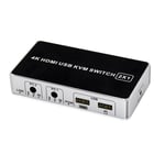 4 K HDMI KVM commutateur 2In 1Out USB HDMI1.4 KVM séparateur de commutateur pour clavier souris imprimante moniteur