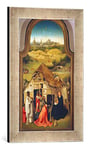 'Encadré Image de Hieronymus Bosch "L'adoration des rois – Moyen Tableau du triptychons de Epiphanie, Impression d'art dans le cadre de haute qualité Photos fait main, 30 x 40 cm, argent Raya