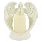 WZDTNL Resin Angel Electronic Candle Holder, Praying Wings Angel Resin Statue, Praying Wings Angel Statue Candlestick for Home Office