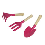 Children'S Garden Tools 3Pcs Mini Metal Rake Shovel Fork Set For Kid - Pink, 20C Easy To Use