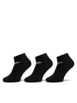 Emporio Armani Men's Eagle Logo 3-Pack Sneaker Socks, Black/Black/Black, S/M (Pack of 3)