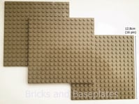 LEGO 3 x DARK TAN PLATE Base Boards Baseplate 16x16 Pin-12.8cm x 12.8cm x 0.5cm