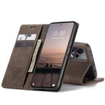 CaseMe Smart Magnet Flipdeksel Xiaomi Redmi Note 12 Pro 5G - Coffee