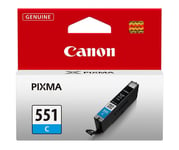 Genuine Canon CLI551C, Cyan Ink Cartridge, Pixma MG5650, MG6350, MG6450 CLI-551C