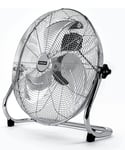 18" Chrome Floor Fan 3 Speeds Adjustable Portable Metal Gym Office Fan