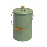 Sage/Green – 7 Litre Metal Compost Caddy / Food Waste Bin