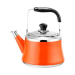 Tea Kettle Stove Top Whistling Hot Water Fashion 304 Stainless Steel with Anti-scalding Handle Induction Cooker (Color : Orange, Size : 1.5L)