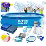Trädgårdsexpansionspool 457 x 84 cm 15 i 1 INTEX 28158 + bubbelmaskin GRATIS